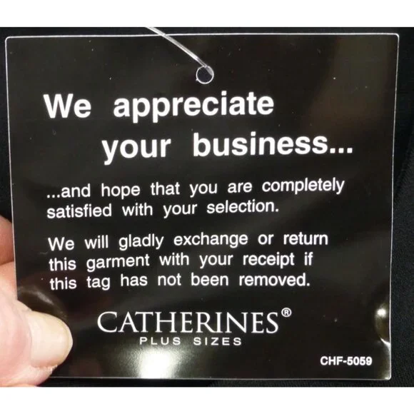 Another Thyme Black & Blue Beaded 3/4 Sleeve Top Scalloped Hem Size 2X USA Made - Picture 9 of 12